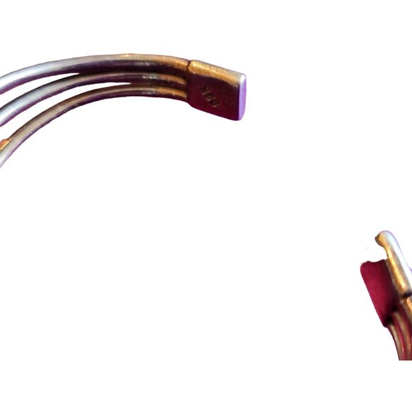 Vintage Sterling 925 Signed MCM Atomic Celestrial Design Cuff Bracelet (A1516) - Picture 6 of 7